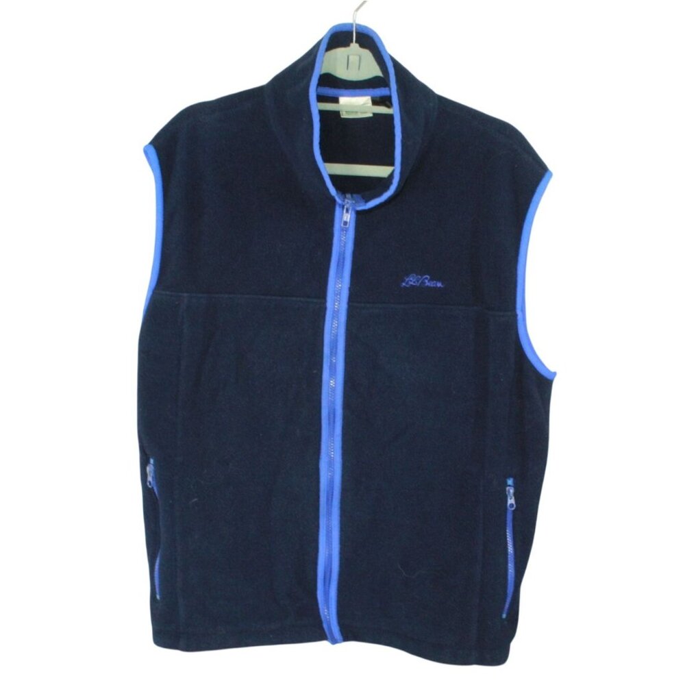 LL Bean Mens Navy Full-Zip All-Season Access Fleece Vest Naturecore Modern